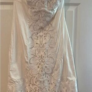 White House Black Market Cream Dress with Intricate Lace